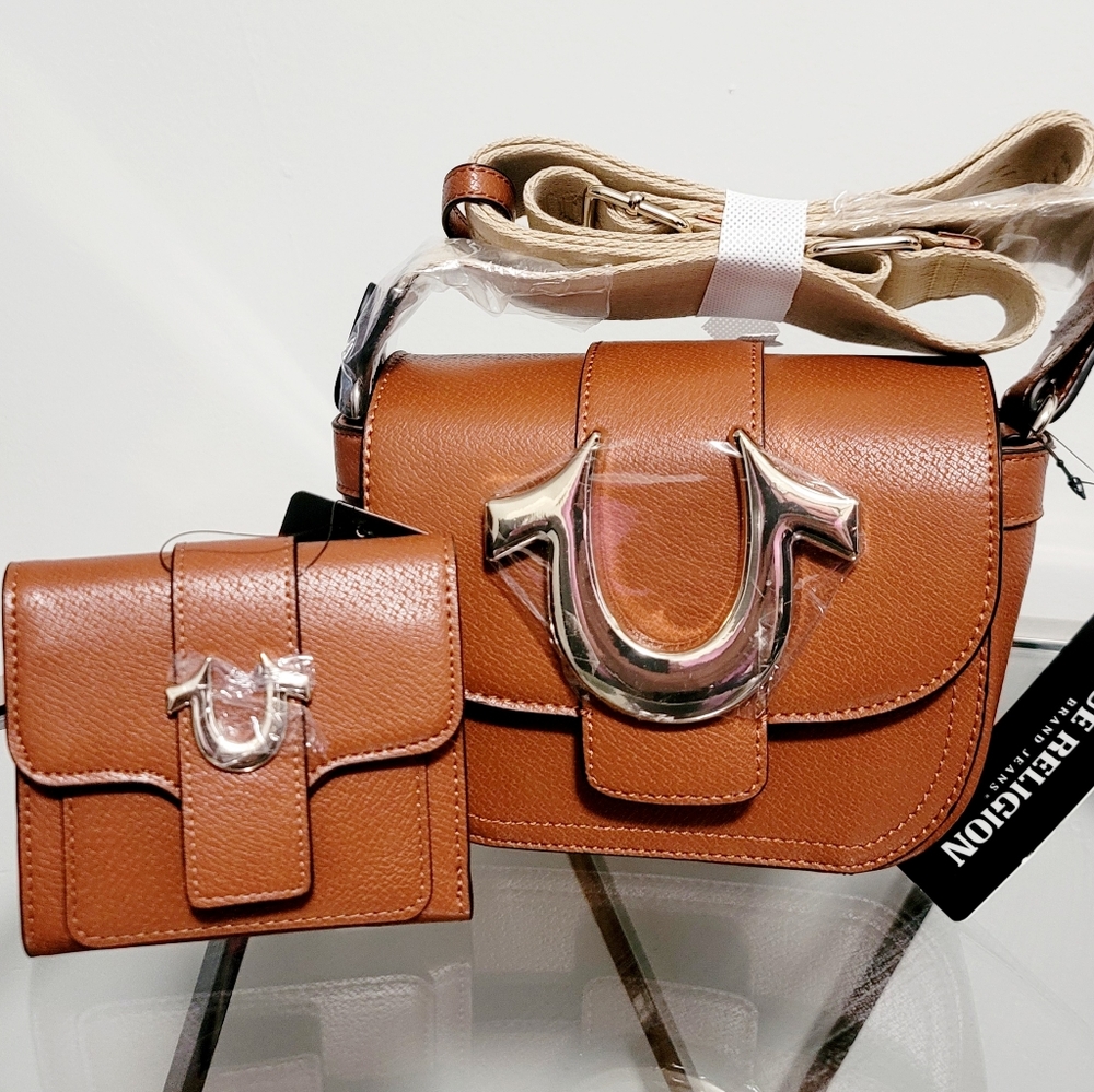 True religion crossbody and matching wallet set